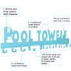 IBosins Large Pool Towel Rack with 10 Hooks, Towel Holder