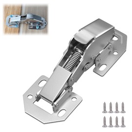 4 Pack Soft Close Cabinet Hinges, Kitchen Cabinet Hinges Surface Mount, Hidden Hinge for Cabinets Frameless Doors, No Pre-drilled