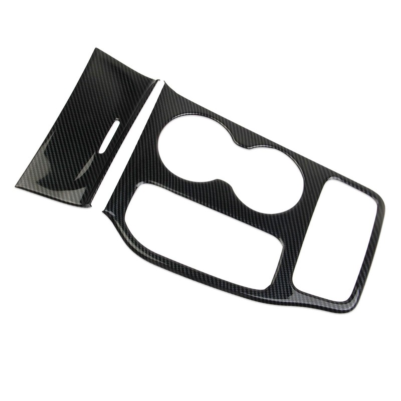 crosselec Carbon Fiber Center Console Gear Shift Panel Cup Holder