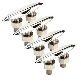 Amarine Made 4 Pack of Stainless Steel 316 Pull Up Cleat - 6-1/2" -M0098S