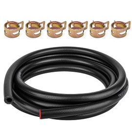 3/8 Inch ID x 3.3 Feet black， Rubber Fuel Line +6pcs Hose Clamps used in K-awasaki/Kohler Briggs & Stratton Small Gas Diesel Powersports Engines and Generators