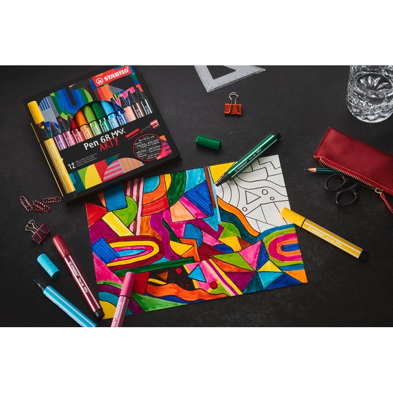 Premium Fibre-Tip Pen with Chisel Tip - STABILO Pen 68