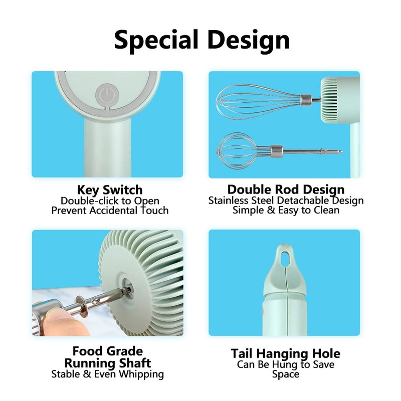 SEIWEI Mini Electric Egg Beater Electric Hand Mixer 3 Speed