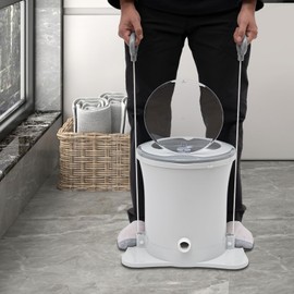 RibasuBB Manual Clothes Dryer Portable, 9L Compact Washer Spin Dryer, Non Electric Laundry Dryer for RV, Camping, School, Apartment, Dorm (White)