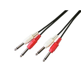 [Music Series] Line Cable One side: φ0.25 inch (6.3 mm), Standard plug x 2 (red and white) - One side: φ0.25 inch (6.3 mm), Standard plug x 2 (red and white), Length 16.4 ft (3 m) / C-053