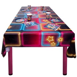 Boland 00763 Table Cloth Disco, Size 130 x 180 cm, Disco Fever, 70s, Table Cloth, Decoration, Party Tableware, Party Accessories, Birthday, Party, Theme Party, Carnival