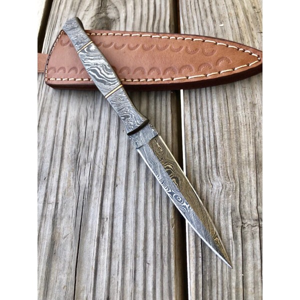 Damascus Dagger handmade Damascus steel hunting dagger fixed blade boot