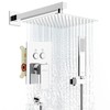 Shower System Shower Faucet Set with Push-Button Diverter and Wall