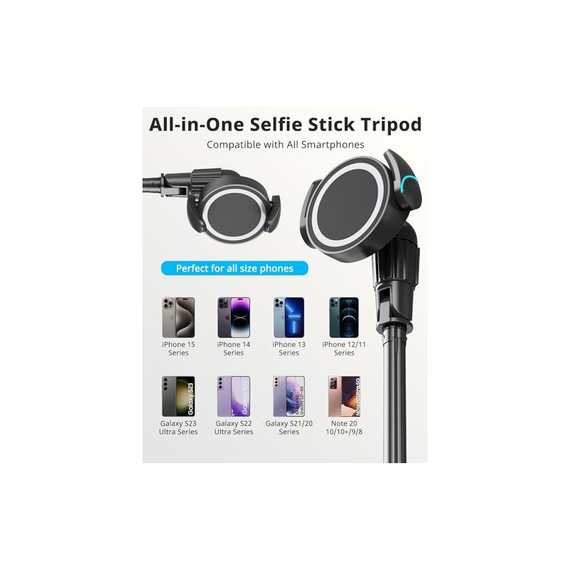UBeesize 72'' Magnetic Tripod for iPhone with Remote, Extendable Cell