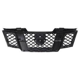 TRQ Front Grille Chrome & Black Compatible with 2009-2016 Nissan Frontier NI1200233