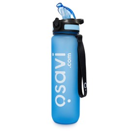 Osavi Bottle, Blue – 1000 ml | Convenient Straw & Measuring Cup | Leak–Proof, BPA–Free | Ideal for Gym & Everyday Use