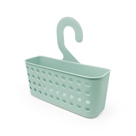 plastific Plastic Hanging Shower Basket Bathroom Caddy Basket Organizer (Mint Green, 26 x 8 x 24 cm)