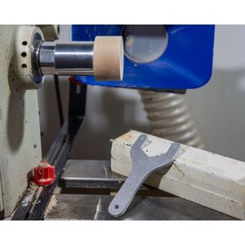 Simple Woodturning Tools Glue Hub with Threads to Hold Wood Blanks, Optional Hardwood Waste Block, Aluminum, 1.25"-8 Threads with Wrench and Waste Block