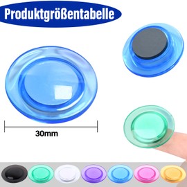 Pack of 42 Whiteboard Magnets, 7 Colours, Round Decorative Magnets, Strong Magnets, Strong Hold, Mini Magnets, Strong Magnets, Fridge for Magnetic Board, Fridge Magnetic Wall, Pin Board, Photo