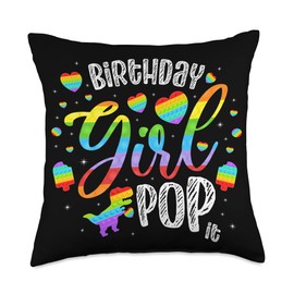 Birthday Girl Pop It for a Fidget Toy Fan Pop fidget Pop it Throw Pillow