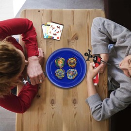 Desamvap Bey Battling Tops Set, Bey Blade Burst for Kids Boys 4 Metal Fusion Spinning Tops 2 Custom L/R Two Way Launchers Combat Battling Tops Set with Bey Arena