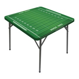 JUNTAIY Football Tablecloths, Field of The Game Strategy Tactics End Zone Elastic Table Cover Square, Fits 24x24 inch Table, for Restaurants Picnic Patio Outdoor Party Decor, Green White