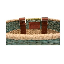 Seagrass Handmade Woven Cruiser Adult Bicycle Basket, Front Bike Basket, Detachable Handlebar Basket, Leather Straps