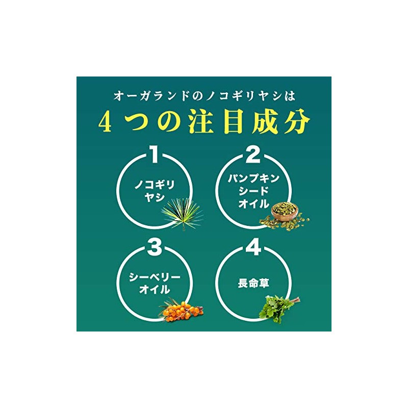 オーガランド (ogaland) ノコギリヤシ (30粒 / 約1ヶ月分) サプリ (ラウリル酸/リノール酸/オレイン酸) パンプキンシードオイル 長命草