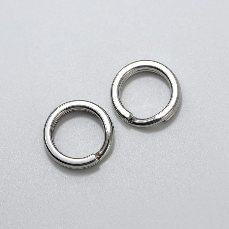 [caak] Stainless Steel Flat Key Ring Holder Double Ring Lightweight