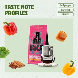 BAZAN COFFEE Vietnamese Specialty Arabica, Notes of Caramel and Spices, Whole Bean, Medium Roast, 12oz