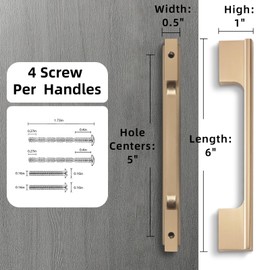 Amasideca 10 Pack Champagne Copper Pulls 5 Inch Hole Centers Kitchen Cabinet Handles Champagne Drawer Pulls Cabinet Hardware