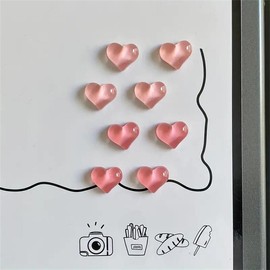 Heart Shaped Fridge Magnet, 8 Counts/set Cute Magnetic Decorative Sticker for Kitchen, Office Whiteboard, Locker & Dishwasher, Home Decor