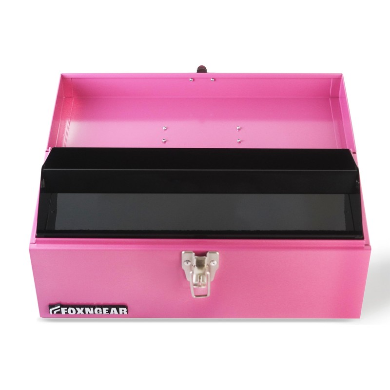 16" Portable Steel Heavy-duty Tool Box 18-Gauge with Metal Latch