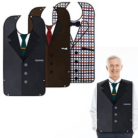 TaTazon - Baberos para adultos, baberos para hombre, lavables, reutilizables, protectores de ropa para adultos con atrapador de migas