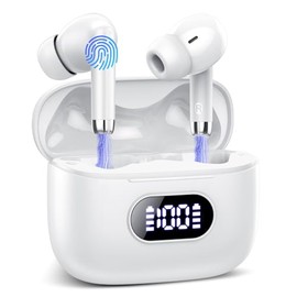 taopodo Wireless Earbuds, Bluetooth 5.3 Headphones with 4 ENC Noise Canceling Mic, 50H Stereo Dual LED Display Ear Buds, IP7 Waterproof Wireless Headphones