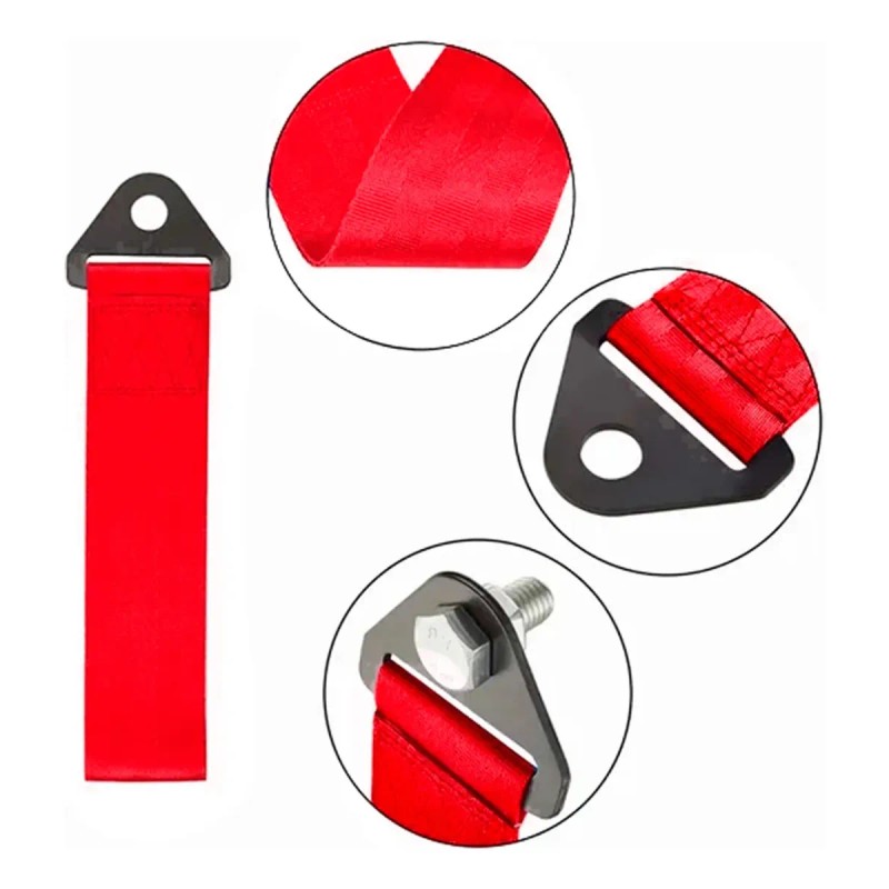 Tiron Jalon Tela Liso Auto Tow Strap Universal Remolque Color