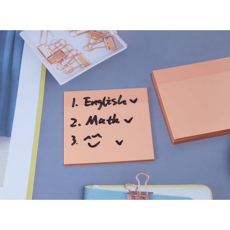 ONLYKXY 4 Pack Transparent Sticky Notes 3x3in Waterproof Self-Stick Book