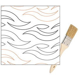 Quilting Pantographs Pattern Paper Roll - for Longarm Quilting Machines - Easy Water Waves Design Quilt Pantograph - Set Includes Long Arm Quilters Sewing Machine Rails and Tracks Cleaning Brush