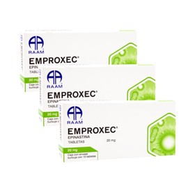 Epinastina 20 mg Caja con 10 Tabletas RAAM Laboratorios | Antihistamínico | Tratamiento de alergias | Alergia estacional | Medicamento Genérico de Flurinol, Presentación: (3 Pack, 3, unidad)