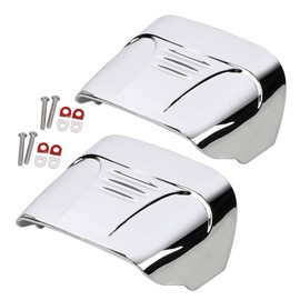 SHMTOOL 2pcs Motorcycle Taillight Cover without Slots Rear Tail Light Visor Cover Compatible with 2009-2022 Tri Glide Ultra Classic FLHTCUTG & 2010-2011 Street Glide Trike FLHXXX, Chrome