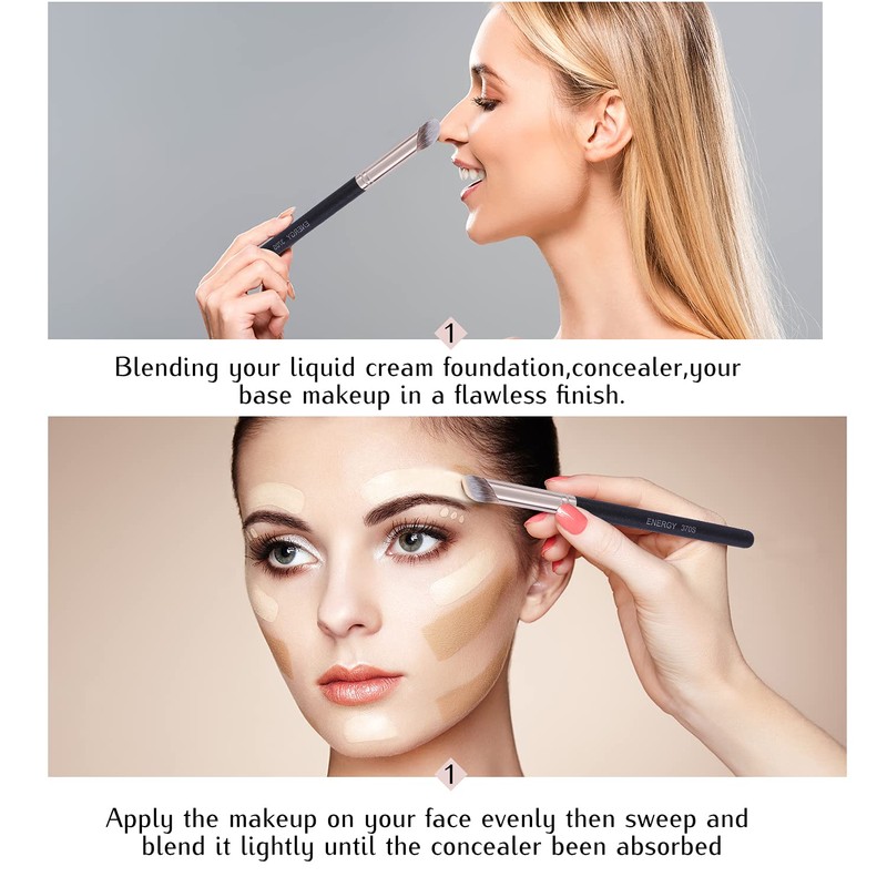 ENERGY Concealer Brush,Angled Under Eye Makeup Small Foundation Precision Face