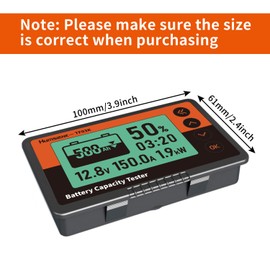 HumsiENK 500A Battery Monitor Range 10V-120V, Compatible 12V LiFePO4 Battery with Front Setting and Switch Key Can be Used to Test RVs Golf carts Motorbikes