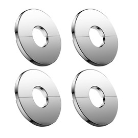 Set of 4 Rosettes Cover for Pipes, Stainless Steel 24 mm Cover Rosette, Split Folding Rosette Shower Fitting, Heating Pipe Cover, Rosettes for Radiator Pipes, for Tap Pipes Pipe Cover