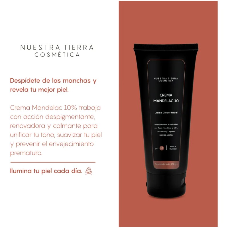 Crema Despigmentante Y Aclarante Ácido Mandélico 10% Todo Tipo De
