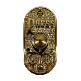 PRESS Oval Push Button Doorbell in Brass