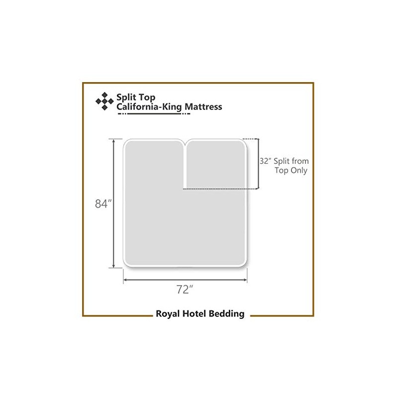 Royal Hotel Bedding Solid Periwinkle Top-Split-Calking: Adjustable California King Bed