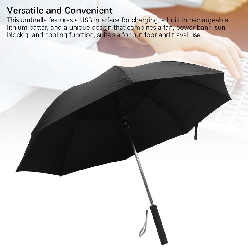Sun Umbrella with Built In Fan 80cm 3000mAh UV Guard