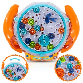 Funny Old Man Maze Puzzle Games for Children Aged 4-8 Years, Cool Spaceship Maze Toy with Two Steel Balls, Challenges Games