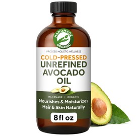 ProSeed Handmade Raw Avocado Oil – Pure, Cold-Pressed & Unrefined – Moisturizing Oil for Skin, Hair & Cooking – With Vitamins A, D & E – BPA-Free (8oz) Glass Bottle