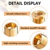 1/2" NPT Male to 1/4" NPT Female Brass Hex Bushing