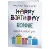 Happy Birthday Ronnie - Birthday Card For Ronnie