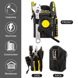 Tool Pouch,Clip-On Tool Belt Bag,Screw Tool Pouch,Heavy Duty Professional Electrician Technician Waist Tool Pouch,For Tool Belts,Vests,Panels - Ideal Carpenter and Electrician Tool Pouch for Nails