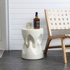 LuxenHome Outdoor Accent Side Table for Patio, 17'' Speckled Off