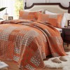 LEAONME 3 Pieces California King Size Quilt Set Burnt Orange