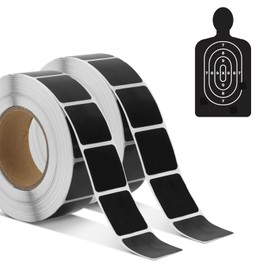 Tinoaly 2000pcs/2 Rolls Target Pasters, 1 Inch Self-Adhesive Target Stickers Tape Square Shooting Cardboard Paper Targets Label Marker for Shooting Range Practice (Black)